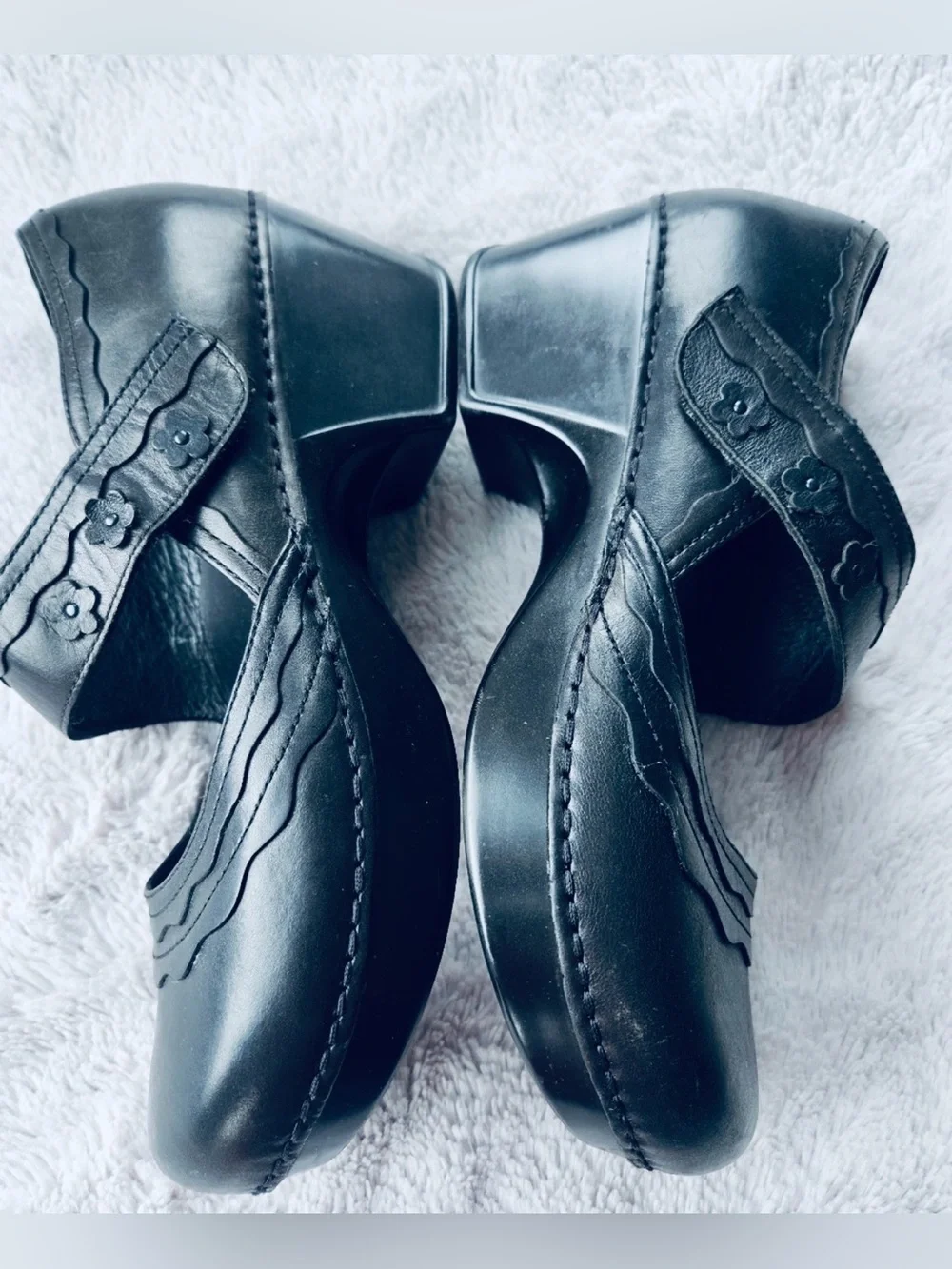 Dansko Harlow Black Leather Mary Jane Clogs Comfort Shoes Women EU 39 US 8.5-9 - Picture 3 of 8